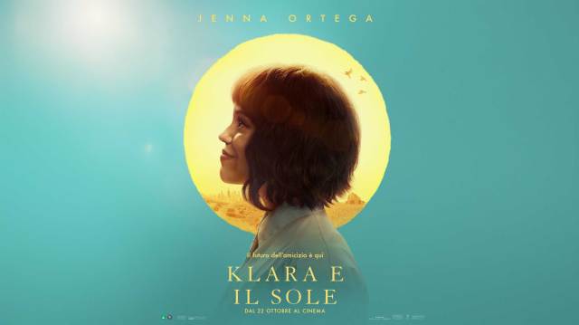 Klara and the Sun poster: profile of a girl in front of a yellow sun, with the name Jenna Ortega at the top